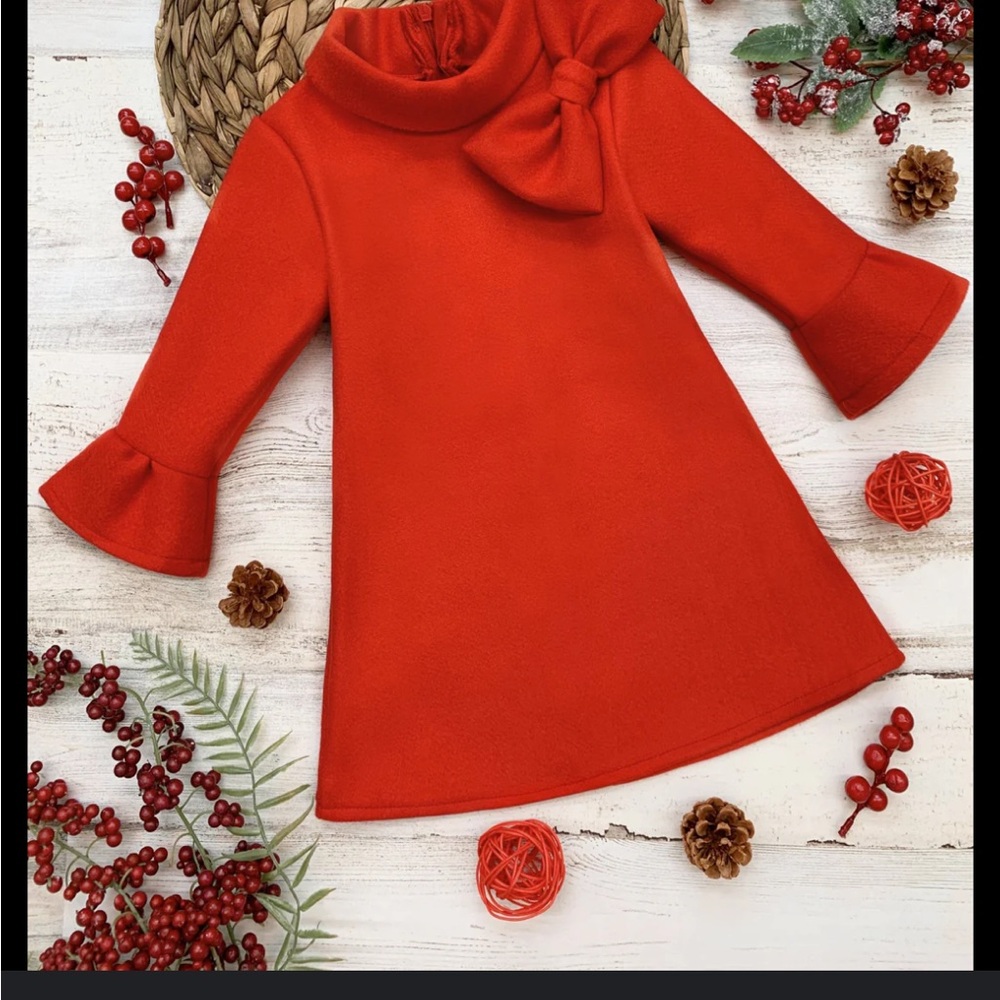 Mia Belle Fall Bow Accent Girls A-line
